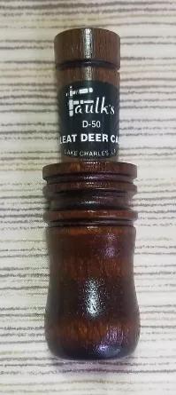<p>Deer call in Walnut. Blowing light and soft produces "bleat" call.</p>