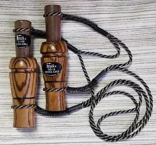 <p>Ideal Gift Set which includes duck and goose call made of exotic woods. Comes with a quad lanyard.</p>