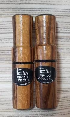 <p>Solve your duck and goose call needs with these two lightweight Mini Pros. Each made from simple one-piece exotic Zebra Wood construction and feature Faulk's hand-tuned sounds!</p>