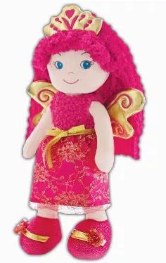 Leila Is Such A Beautiful Fairy Princess Doll, Dressed In A Pink And Gold Organza Fairy Dress. Her Gold Crown, Pink/Gold Wings And Matching Sparkle Shoes Complete Her Fairy Princess Outfit<br>Size - 14"L<br>Color - Pink