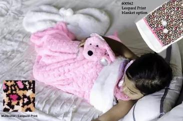 A Luxurious, Fluffy And Extra Soft Leopard Blanket, With White Fur Trims And Multicolor Pompom. This Toddler Size Blanket Is Great For Snuggling And Is A Wonderful Gift. Just Slide Inside To Stay Warm.<br>Size - 24"L<br>Color - Pink