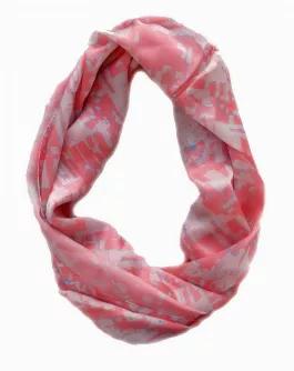 80% Silk, 20% Polyester Infinity Scarf<br>Super Soft And Lightweight Scarf, Perfect For Spring, Summer And Fall<br>Color: Coral/Beige With A Hint Of Sky Blue <br>36" Length, 17" Wide, 72" Total Circumference/Circle<br>This Scarf Can Be Worn Wrapped Around The Neck In Long Circle Or Wrapped Around Twice As Shown.<br>Machine Wash Cold. Air Dry<br>Size - 17"H X 36"L<br>Color - Coral Pink