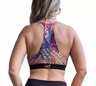 It truly is all sunshine and rainbows when you're sporting this one of a kind multi-purpose top. The Black & Rainbow Macrame Athletic & Swim Top is ultra flattering and pairs perfectly with your favourite open-back top, swim bottoms, or black leggings. <br>Detailed Macrame back is hand-tied and sustainably made<br>Light to medium support for A-DD cup sizes <br>Secure fit to hold you in place even during inversions <br>Quality fabric washes well and won't stretch or pill <br>Pairs perfectly with 