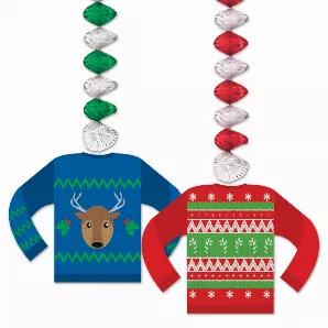Ugly Sweater Danglers, 30", (2 per pack), (Sold in packs of 12)