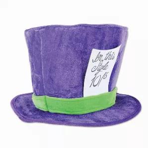 Plush Mad Hatter Hat, (1/Poly Bag) (one size fits most; no retail packaging), (Sold in packs of 12)