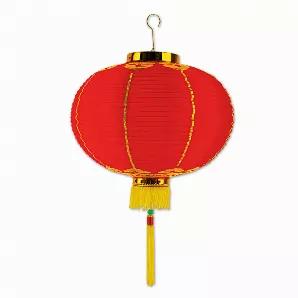 Good Luck Lantern with Tassel, 12", (1/Pkg), (ornamental red & gold rayonese lantern), (Sold in packs of 12)