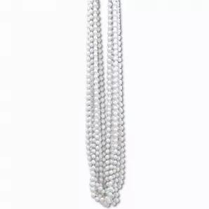 Bulk Party Beads - Small Round, (white), (7mm x 33"), (Sold in packs of 720)