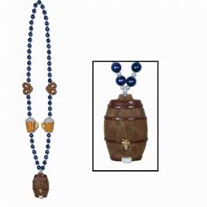 Oktoberfest Beads with Keg Medallion, 40", (1/Card), (Sold in packs of 12)