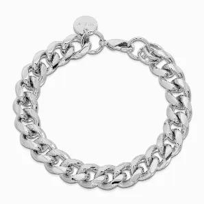 <p>The Valentina anklet is made from rounded cuban link brass chain, fastened with a with lobster clasp. Finishes available: 10k Gold or Rhodium-Silver</p> <p> Curb chain measures: 9.81mm (.416") wide 2.8mm (.11") thick Clasp Measures: 15mm (..59") long</p> <p>Anklet Measures 10" long </p>