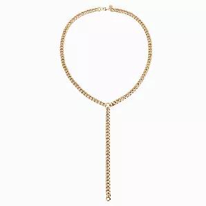 <p>The Curb Chain Lariat is made from rounded brass Cuban link chain, fastened with a with lobster clasp. Finishes available: 10K Gold or Rhodium-Silver.</p> <p> 3 Length Options: 16" with an 7.5" drop <br> 24" with an 8" drop <br> 30" with an 8" drop</p> <p>Curb chain measures: 9.81mm (.416") wide 2.8mm (.11") thick </p> <p>Clasp Measures: 19mm (.75") long </p>