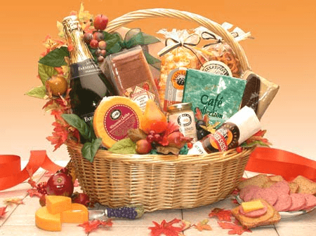 This honey willow basket brings the Thanksgiving Gourmet gift basket. From sparkling apple cider to cheese, summer sausage, rye bread and sweets treats to satisfy the most discriminating palate, this gift will please your friends and family this Thanksgiving season. Send the Thanksgiving Gourmet gift basket to someone you love today. This gift includes: Sparkling Apple Cider, Wisconsin Cheddar Cheese Round, 5 oz. Summer Sausage, 2.25 oz. Grained Mustard, Focaccia Parmesan Crackers, Gourmet Coffe