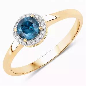 Length: 6.86
Width: 6.86
Height: 4.57
Length: 6.86
Width: 6.86
Height: 4.57
Get everyone talking with this dramatic halo ring set with round blue diamond gemstones. This gorgeous ring is made of 14k yellow gold with fine finish. The natural gemstones have a combined weight of 0.52 ct. t.w. and offer an irrepressible sparkle that will never lose its bloom! This ring is a beautiful piece that deserves a place in almost any jewelry collection.