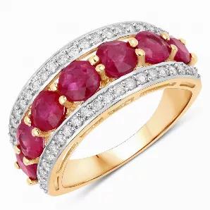 Sparkling ruby stones make this elegant half eternity ring into something extra special. The half eternity ring is crafted from 14k yellow gold with fine finish and definitely allows you to showcase your unique style amongst the crowd. With 3.24 carats, this ring has a subtle sparkle which makes it a clear winner!