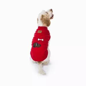 <p>These soft, rich red fleece dog pyjamas with a sleeping dog motif are the best dog clothes to keep your pooch snugly and warm.</p>
<p>Designed for easy and comfortable wearing with no fasteners making it quick and simple to get warm and start playing or just have a snooze.</p>
<p>Sleep with them on or walk out in style.</p>
<p>The polyester fleece is normally suitable for dogs with skin allergies.</p>
<p>Our sizes go from puppies to big dogs meaning everyone can stay warm on those chilly days