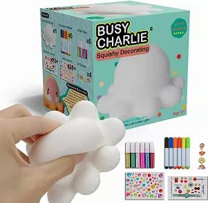 <p><strong>KEEP KIDS BUSY</strong>No more bored kids, no more screen time! Busy Charlie is designed to keep kids busy with creative arts and crafts. While kids are focusing on their projects, and practicing their concentration and fine motor skills, parents can relax and enjoy their cup of coffee. Win-win isn't it? <br>
<strong>WHAT is SLOW RISE SQUISHIES</strong>Squishies are toys whose main draw is not just bright colors and fun characters, but squeezability. Slow rise means that once squeezed