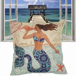 Catch the sea breeze right in your home with Moods Of A Mermaid Cushion Covers.<br>
There must be some reason why we are so attracted to the Mermaid and want to be one.   Surround yourself with the Mermaid motif and get inspired by the free spirit of the Mermaid which tells us to play with the waves and come out of our Shell. Always be "shore" of ourselves and keep calm even when the storm comes.  Let's celebrate the many Moods Of A Mermaid. Let's love the depths of the ocean and "sea" it's beau