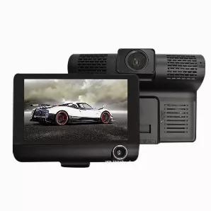 This is Dual Camera Dash Cam that records the inside of the car as well as the front of the car at the same time. Perfect for a long trip where you are on your way to your favorite destination and able to record all the fun you are having while singing and chatting with your family in the car. That memory of long drive can be preserved forever.It also has a 4 inches large screen, which means you can enjoy the videos in the car when you playback or remove the memory card and play it on any comput