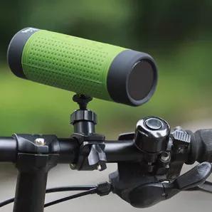Enjoy your ride and your workout with this cool Bluetooth speaker for the Bike.
 
Bike Speaker and Light with Bluetooth enabled you to play music from your phone or answer any calls.  The speaker is waterproof and comes ready with a bike mount for easy mounting on the bike handlebar.   
 
It can easily be removed when parking the bike for security.  Built-in LED light that is powerful enough to light up your path at night.
 
The speaker has a built-in rechargeable battery that can last for 4-6 h