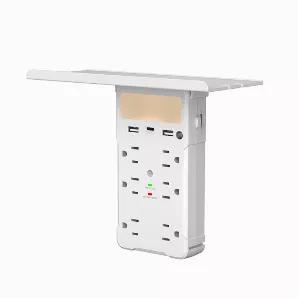 Safeguard your electronic devices while charging against power surges and extend their life by regulating proper charge delivery with this Multicharging Station.   This charging station has enough room to plug in 6 electronic products, can also charge 2 USB ports and a single USB -C port that charges many of the laptops, tablets, iPads, and phones. The USB ports on the charging station use a High-Speed Quick charge, which can not only cut your charging time by 50%, it also stops charging when th