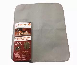 <p><strong>An ALL NEW product brought to you by The Green Pet Shop!</strong> <br>The Thera-Pawz pet mat is made with a revolutionary bamboo charcoal technology that emits Far Infrared Rays that activate with your pets body heat bringing restorative warmth to soothe achy joints/restlessness and lower stress/anxiety!<br> Requires no electrical heating or charging!</p>
<p><strong>Natural Warmth Helps With:</strong><br>Blood Circulation<br>Achy Joint Due To Aging<br>Muscle Soreness<br>Stress & Anxie