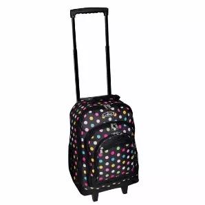 Wheeled Backpack w/ Pattern <br> Feature <br> The convenience of a medium sized backpack with the ease of a rolling suitcase. <br> Two-stage telescopic handle. <br> Wide opening main compartment. <br> Three front zippered pockets. <br> Side mesh pocket. <br>