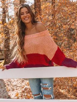 Smaibulun Doll | EVELINA Tri-Stripe Color Knit Pullover