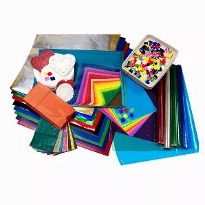 Making Masterpieces Art Kit - Includes: An assortment of White Paper Plates, Bright Tag, Bright Sheets