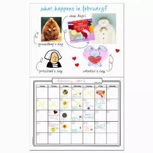 Make Your Own Calendar Book - 8.5inx11in, 12 gridded months, 100 Books
