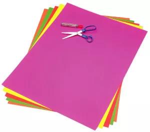 Fluorescent Poster Board - 22inx28in, 10pt, 100 shts, 20 each of 5 Assorted colors