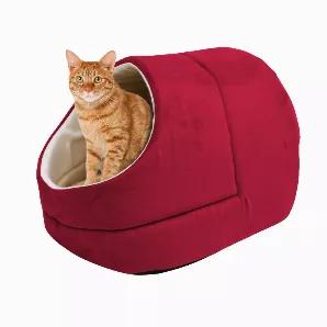 1.Ultra-warm and soft pet bed made with faux suede fabric, extra-thick cushions and a polyester fill your furry friend can't resist.<br>
2.Cave-like design offers a safe and cozy space for your furbaby to snuggle up in.<br>
3.Machine-washable for easy, stress-free cleaning.<br>
4.A waterproof, anti-skid base helps protect against unwanted accidents.<br>
5.Great for use with dogs and kitties alike.<br>