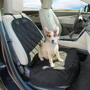 1.Made with all standard cars in mind, including trucks and SUVs with size of 40" x 20.5".<br>
2.Made with high-quality heavy-duty polyester for durability. Pet seat covers with 600D oxford fabric for durable and comfortable car travel.<br>
3.Heavy-duty, waterproof nylon is machine washable and helps prevent color bleeding while in the wash.<br>
4.Easy to install in cars by put the straps over the headrests and tuck in the front seat anchors.<br>
5.Dogs enjoy our soft car seat cover, while you'l
