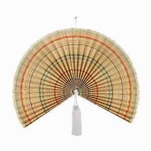 Materials : Bamboo Fiber, Bamboo Wood.<br>Measurements: 21.7" x 43.3" (+/- 0.2").<br>ORIENTAL RUSTIC FARMHOUSE HOME WALL DECOR - Decorate your home with this special wall fan for a unique rustic farmhouse chic look. Lovely rustic distressed details and natural bamboo add to its laid-back charm. This wall art creates a sense of oriental harmony and comfort for your bedroom, dorm room, living area, baby nursery, workspace or anywhere where you'd like to add some specials to your walls.<br>THE SYMB