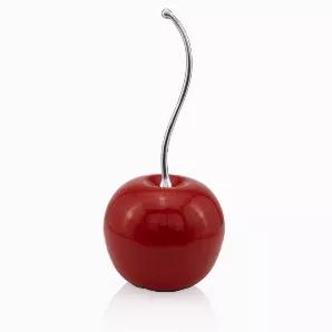 <p>The Cereza Large Cherry Sculpture is Cast Aluminum with a rich enamel red finish. The tall wavy stem is shiny polished. Add height and color to any Modern or Transitional D&eacute;cor.</p>