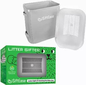 ELIMINATE LITTER BOX ODOR - Does the litter box stink even after you've cleaned it? This is because using a cat litter scoop to clean the litter box breaks up the stinky clumps and contaminates the clean litter. Sifting litter boxes don't work either because the clumps clog up the slots and make for a complicated stinky mess! USE SIFTEASE TO CLEAN YOUR LITTER AND STINK NO MORE!
HOW DOES IT WORK? SiftEase is the best litter box accessory you'll ever buy! Simply pour the contents of the dirty litt
