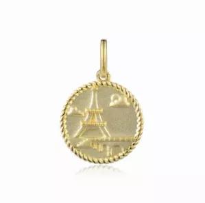 <p>Dazzle with these trending coin pendant Eiffel Tower and engraved quote on the back with extension.</p>
<ul >
<li>14K gold plated</li>
<li>Sterling silver</li>
<li>Rectangle chain included</li>
<li>16+4 inch length</li>
</ul>
<p>*matching bracelet and earrings available</p>