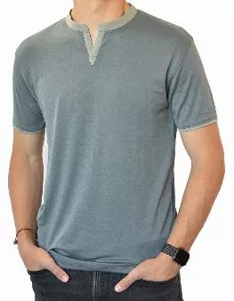 <h4>Display humble confidence while wearing <em>SpearPoint Apparel</em> luxury menswear for every occasion.</h4>
<p>Step-up your <strong>casual look</strong> in this <strong>super soft</strong> yet <strong>durable</strong>, <strong>stylish</strong> buttonless Henley in gray with taupe trim. A <strong>slightly</strong> <strong>tapered</strong> fit and <strong>clean</strong>, <strong>masculine lines</strong> help create a fit to perfectly accent the male form. This is not your typical t-shirt mate