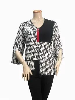 <span>Our 3/4 Slit Sleeve Printed V Neck half Placket Tunic Top with buttons has beautiful neckline and elegant pocket style. Designed with </span><span>timeless fashion, Simple to combine with pants, tight jeans, easygoing jeans, stockings and shorts, or you can match it with dark jeans and high heels for office work. </span><ul><li><span>95% Polyester/5% Spandex Blend </span></li><li><span>Machine Washable delicate cold cycle, tumble dry low heat. </span></li><li><span>Made in The U.S.A</span>