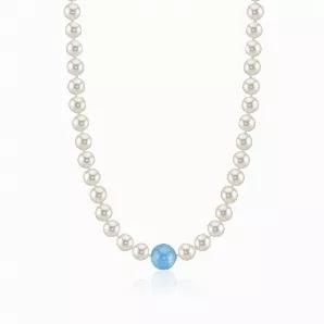 <li>massete white large 10mm round freshwater cultured pearl necklace for women with genuine aquamarine sphere invisible lock clasp; Length of necklace strand 17 inches; Individually double knotted by hand using silk thread</li><li> FINE QUALITY AND AUTHENTIC - Certificate of Authenticity included to ensure that the recipient can appreciate the true value of the gift</li><li>GIFT READY - Comes packaged in a very special beautiful MASSETE branded giftbox and pouch for ideal and optimal gift prese