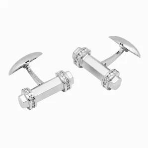 These well-made cufflinks are durable and yet lightweight for comfort. These stunning 14K White Gold and Diamond cufflinks will stand out and show nicely on your French-Cuff shirt. Cuff-Links, Shirt studs, or whatever you may call them - will give your wardrobe a finishing touch and an elegant look. Perfect gift idea for Grooms, Groomsmen, Usher and Best-Man or even just the simple well-dressed man. Add this to your husbands collection for your anniversary. You may want to score some points and 