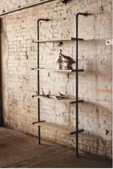 Tall Wood And Metal Wall Shelving Unit 36" X 84"T