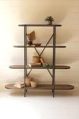 Cut corners with this oval-shelf display stand. Store books and baskets, keep containers and candleholders and display Decor on four open rounded shelves. Suitable for home or office, this unit has four tiers of open oval shelving for displaying wares, works, or Decorative items.