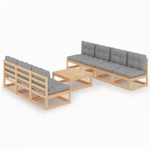 <h4>Details:</h4> <p>The garden lounge set is made of solid pinewood, making it sturdy and stable. The cushions add extra comfort. You can combine it with other modular segments to create your own personal garden lounge set configurations!</p> <p>Clean: Use a mild soap solution</p> <p>Storing: If possible, store in a cool, dry place indoors. If the product is stored outdoors, protect it with a waterproof cover. Wipe and dry the excess water or snow from flat surfaces after a rain or snowfall. Al