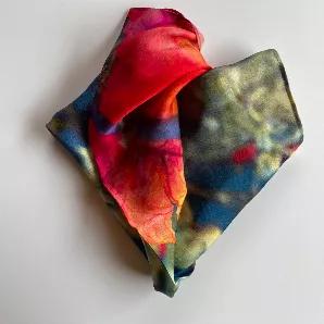 <meta charset="utf-8"> <p data-mce-fragment="1"><meta charset="utf-8"><span>Our scarves </span><span>are</span><span> designed to be </span><span>as functional as they are beautiful.</span><span> </span><span>Wear</span><span> around your neck, atop your head or as an accent to a handbag. Each piece is unique, luxuriously soft and rich in color.</span></p> <p data-mce-fragment="1">100% Silk</p> <p data-mce-fragment="1"><meta charset="utf-8"><span data-mce-fragment="1">Approximately </span>20" x 