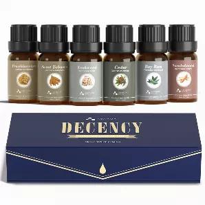 <ul class="a-unordered-list a-vertical a-spacing-mini">
<li><span class="a-list-item">Aromatherapy essential oils - Ideal gifts for men, your Dad, husband, etc. It includes frankincense, cedar, sandalwood, sweet tobacco, bay rum, teakwood-6*10ml(1/3 oz).</span></li>
<li><span class="a-list-item">100% Plants Extracts - These essential oils are extracted from the premium resin, roots or leaves of organic plants with supercritical CO? extraction and stored in a durable amber glass bottle.</span></l
