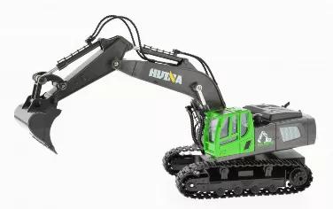 11 channel plastic excavator with rechargeable batteries and 2.4 GHz remote system.