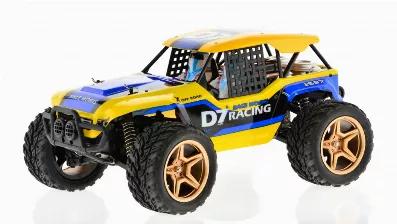 1:12  hobby grade rock climber / racer truck with 450 feet range 30 MPH speed and 2.4 GHz remote control. 4WD for any terrain driving and wide tires with excellent grip for driving on rocks , sand or pavement. The truck has headlights for night driving. The tuck has metal plates to protect the bottom side and metal parts for the drive train.