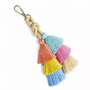 This lovely Summer Blossom Tassel has two sets of three tassels linked together. Gold-plated.