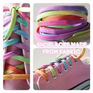 <p><strong>Shoelaces with rainbow ombre colors. These are such great Cute Laces, they look good on any color shoe! </strong></p>
<p><strong>We add Metal-Tips to the end of the shoelaces to make them easier to lace up. Available in 4 lengths.</strong></p>
<p>Can't decide what length to buy? Best to measure your existing laces. Check out our length recommendation chart. Here are some shoelace length recommendations:</p>
<p><strong>27" - Little Kids Low Tops (approx age 4-6 years) 3-4 eyelets<br>36