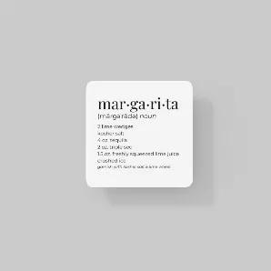 <p>Coasters were one of our most popular items in 2021!</p><p>The classic margarita. Salty or sweet the choice is yours. All you have to decide is whether you're classy or sassy. Our margarita recipe coaster helps you nail the perfect balance (and inspires some banter, too).... You're Welcome.</p><p>Order 1 coaster or make it a set, it's up to you :). <br></p><p>Coaster(s) measure 3.5" SQ.</p><h5>The fine print: Wipe clean with a damp cloth, not dishwasher safe. All designs property of Black Cat