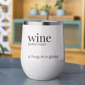 <p>What's better than sipping your wine out of a wine tumbler that defines the word?<br></p><p>Tumbler comes with a metal straw.</p><p><span style="color: #ff2a00;"><strong>White tumblers available to ship ASAP! Black & Mint ship in about 2 weeks from the date the order is placed.</strong></span></p><p>These practical 12 oz wine tumblers are amazing for summer outdoor parties, as they feature a double-wall, vacuum insulation that keeps your wine perfectly cool for hours. Care instructions: Hand 